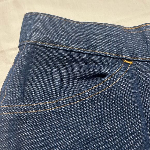 Vtg 70s Levi's Button Front Denim A-Line Skirt Made in USA Orange Label Size S/M - Picture 5 of 10